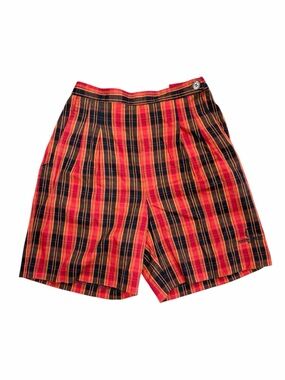 Vintage Hana Sport Plaid Golf Shorts Red & Black - Size 8